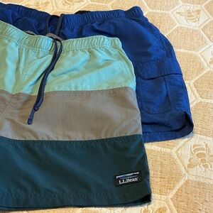 LL BEAN MENS SWIM TRUNKS/ L / BOTH FOR  ONE PRICE.